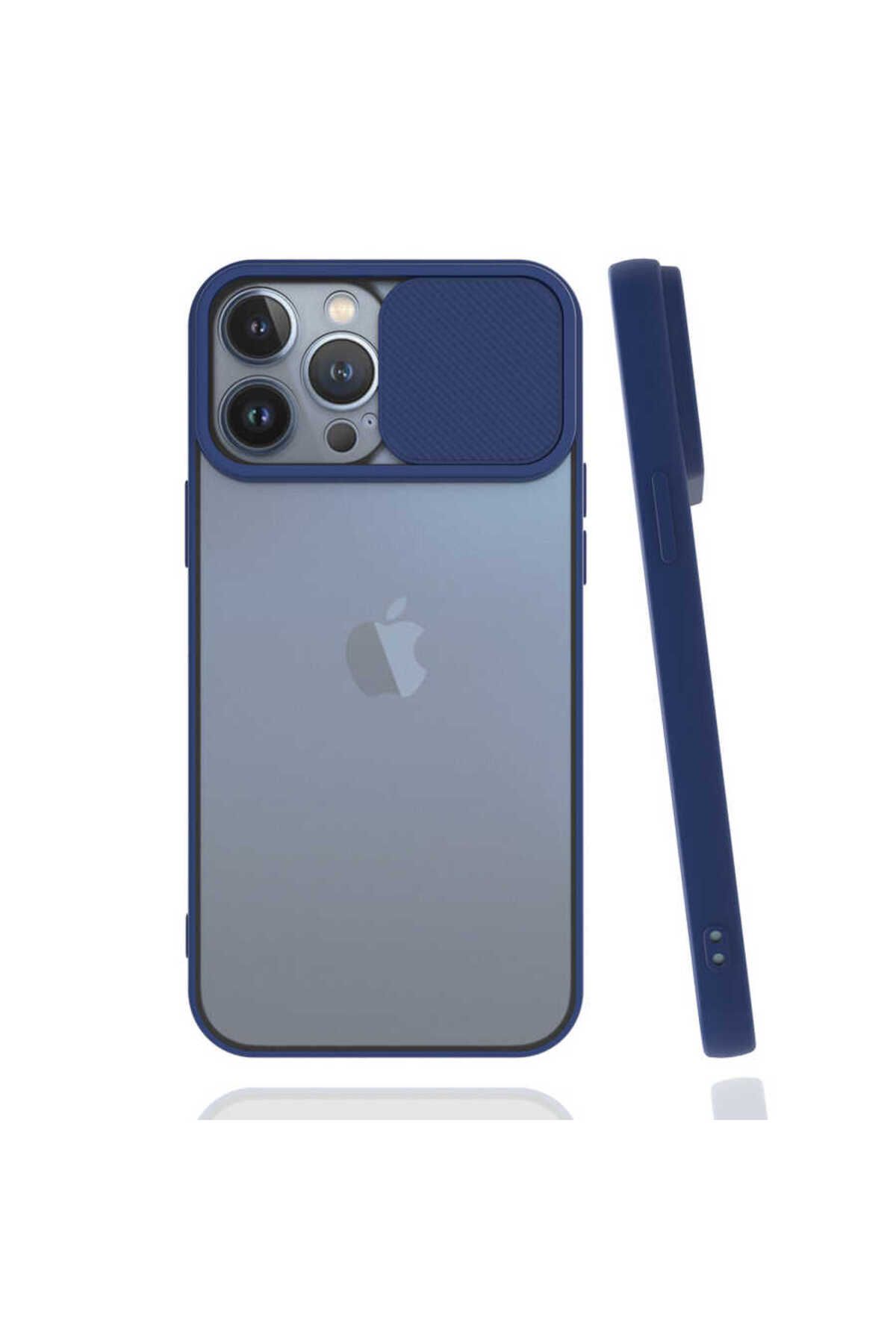 halkhouse Apple iPhone 13 Pro Max Kılıf Kamera Korumalı Sürgülü Renkli Sert Esnek Silikon Lensi Kapak