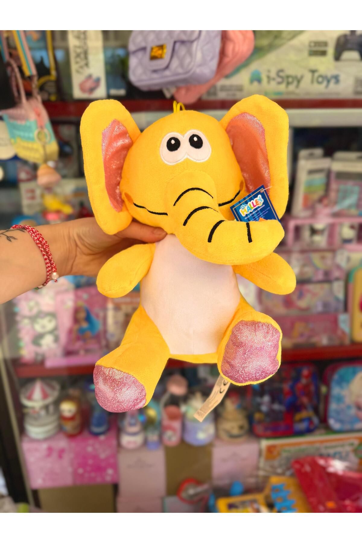 SIPAHI PELUŞ SİM DETAYLI SARI FİL ORTA BOY