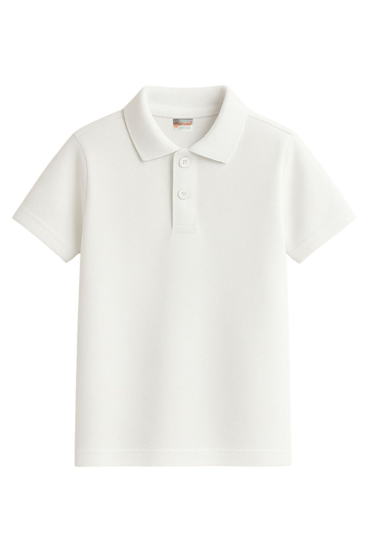 lumed Beyaz - Okul Kısa Kollu Pamuklu Polo T-Shirt 5'li paket