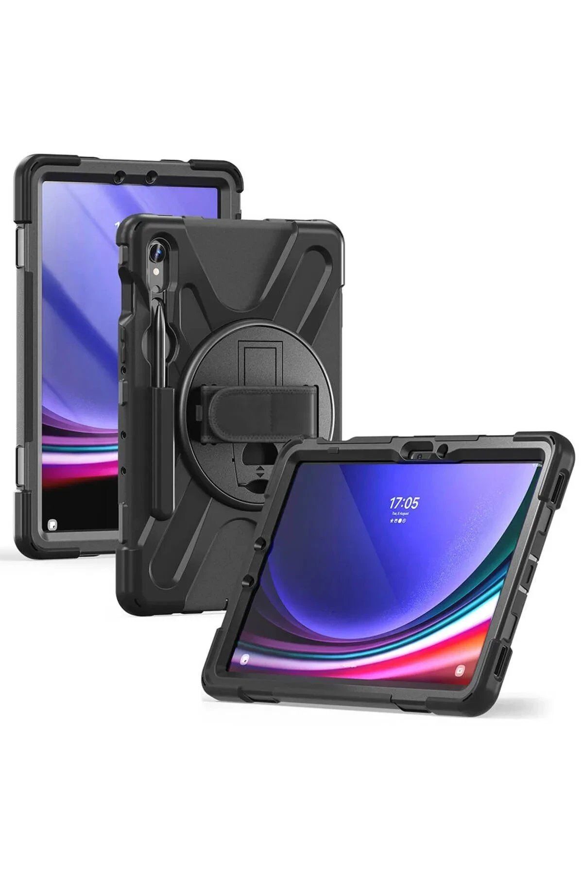 Toptan Bulurum Samsung Galaxy X510 Tab S9 FE 11 Kılıf Amazing Tablet Kapak - Siyah