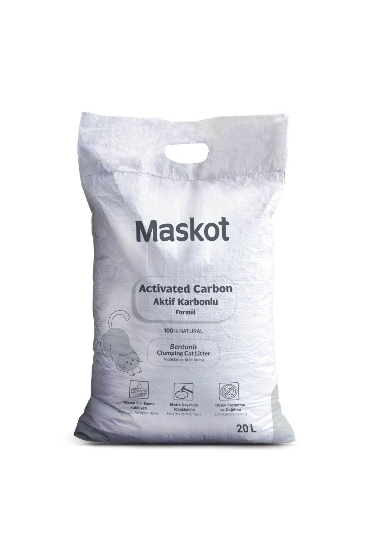 Maskot Aktif Karbonlu Kedi Kumu 20 L