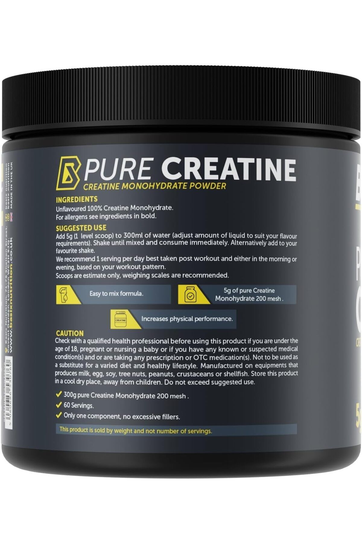 Basix-BASIX PURE CREATINE 300G UNFLAVOURED 2