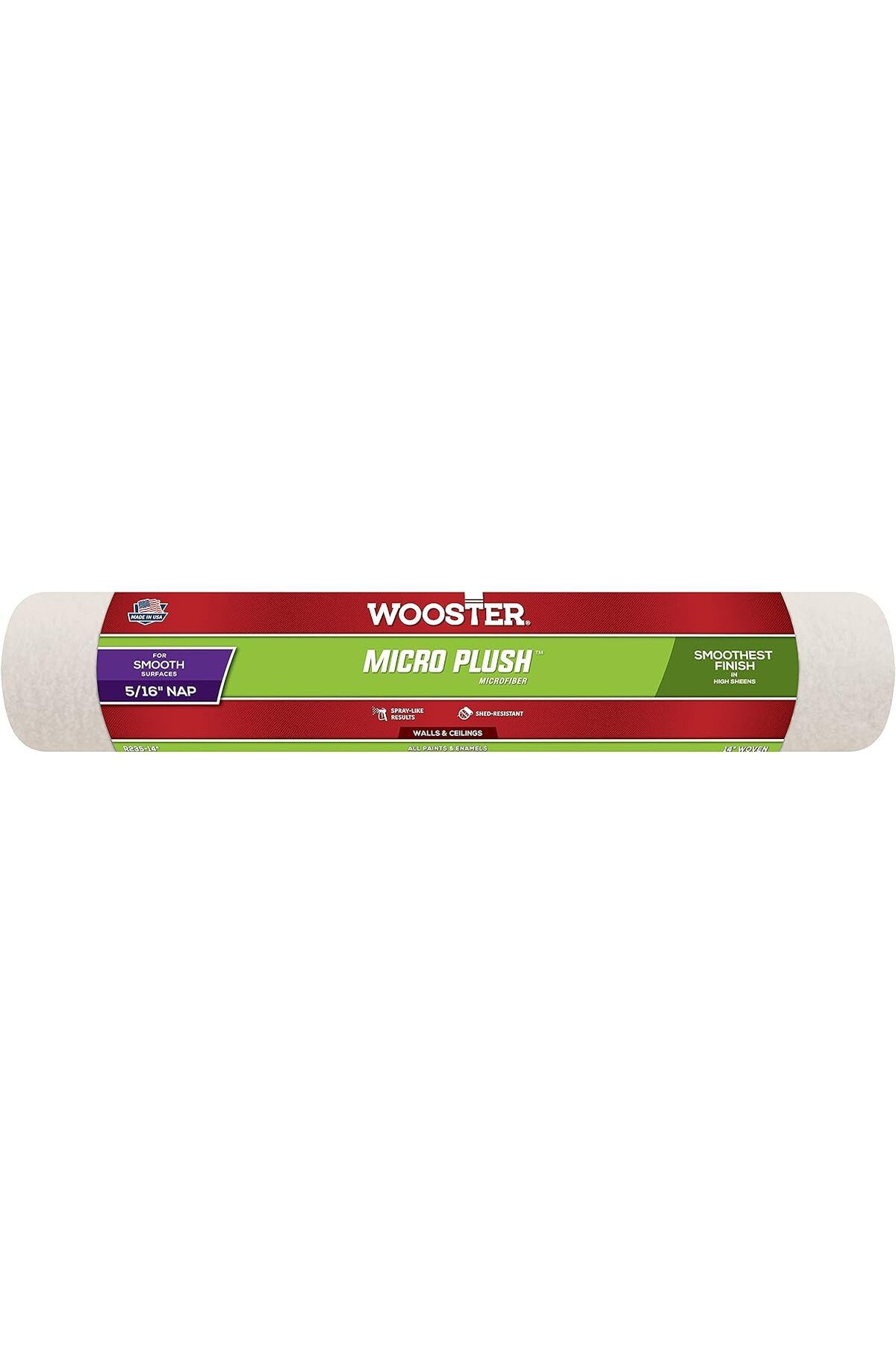 Pazarcan Wooster Brush R235-14 Mikro Pelüş Rulo Kılıfı, Beyaz, 35 Cm