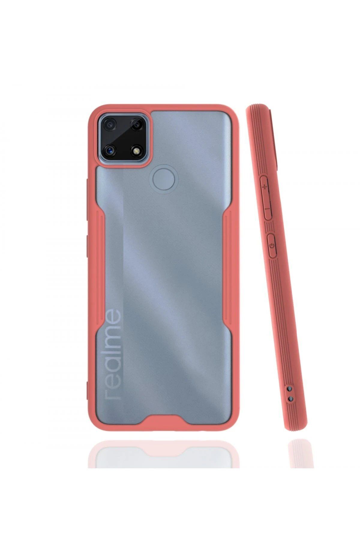 Toptan Bulurum Realme C25 Kılıf Platin Silikon - Pembe