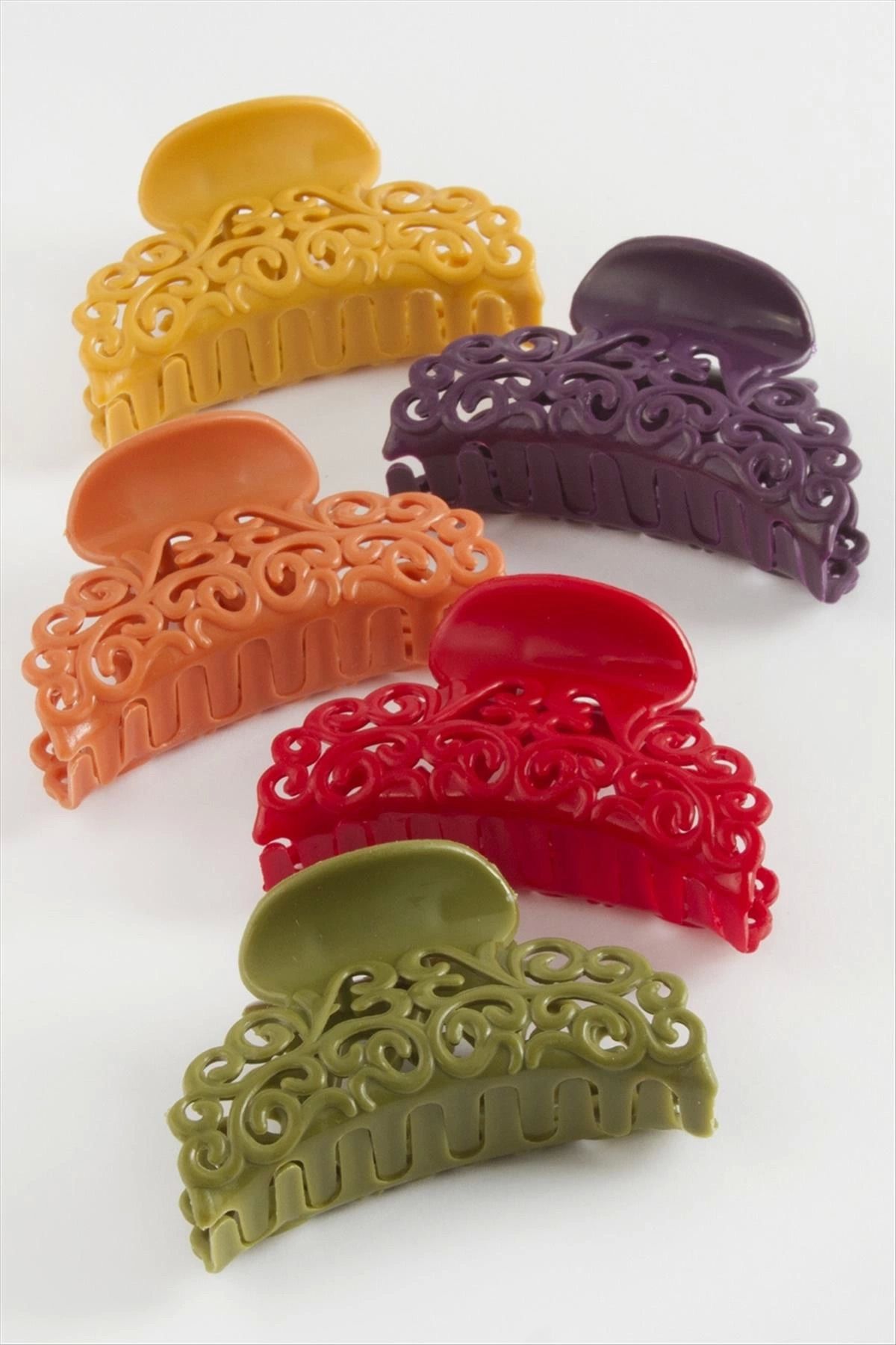 Heez Çini Desenli Renkli Mandal Toka 6 cm