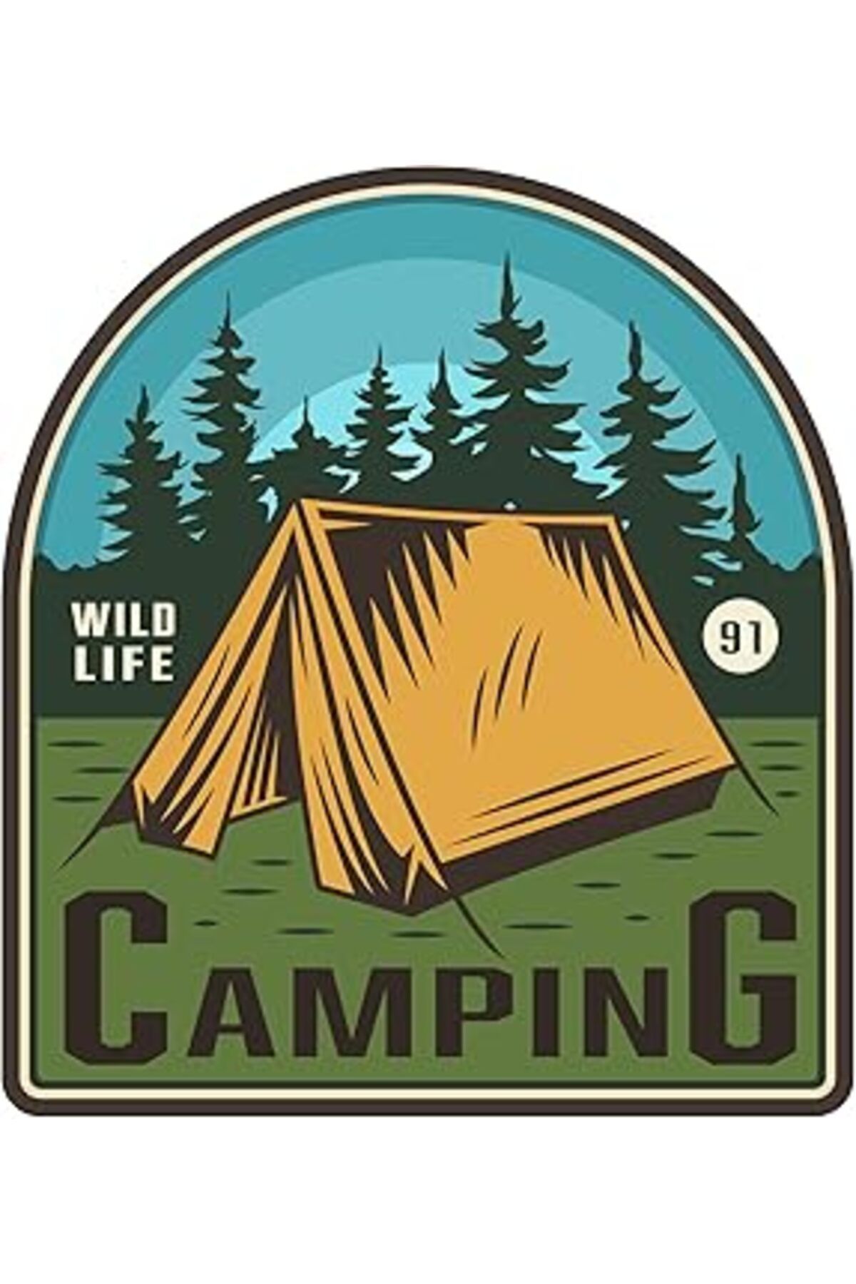 Pazarcan Quart Aksesuar Adventure Camping Offroad Kamp Çadır Sticker Off Road 13 X 11,5 Cm