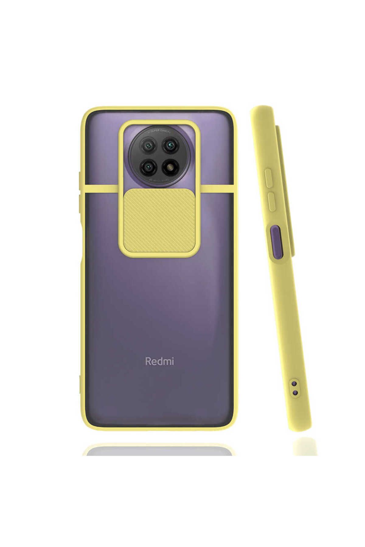 halkhouse Xiaomi Redmi Note 9 5G Kılıf Kamera Korumalı Sürgülü Renkli Sert Esnek Silikon Lensi Kapak