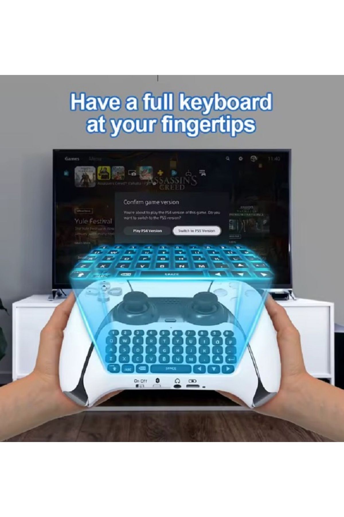 İys-For PS 5 Elite Controller Wireless Keyboard Controller Keypad Chat Pad For PS5 Elite DualSense 4