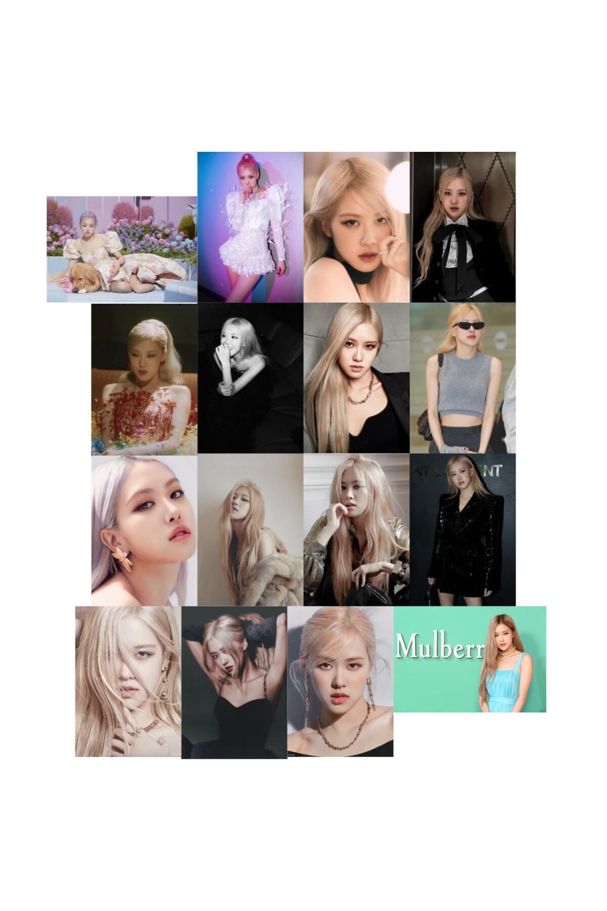 Elioure 16'lı Kpop Rosé Poster Seti, duvar dekoru, koleksiyon, hediye için ideal