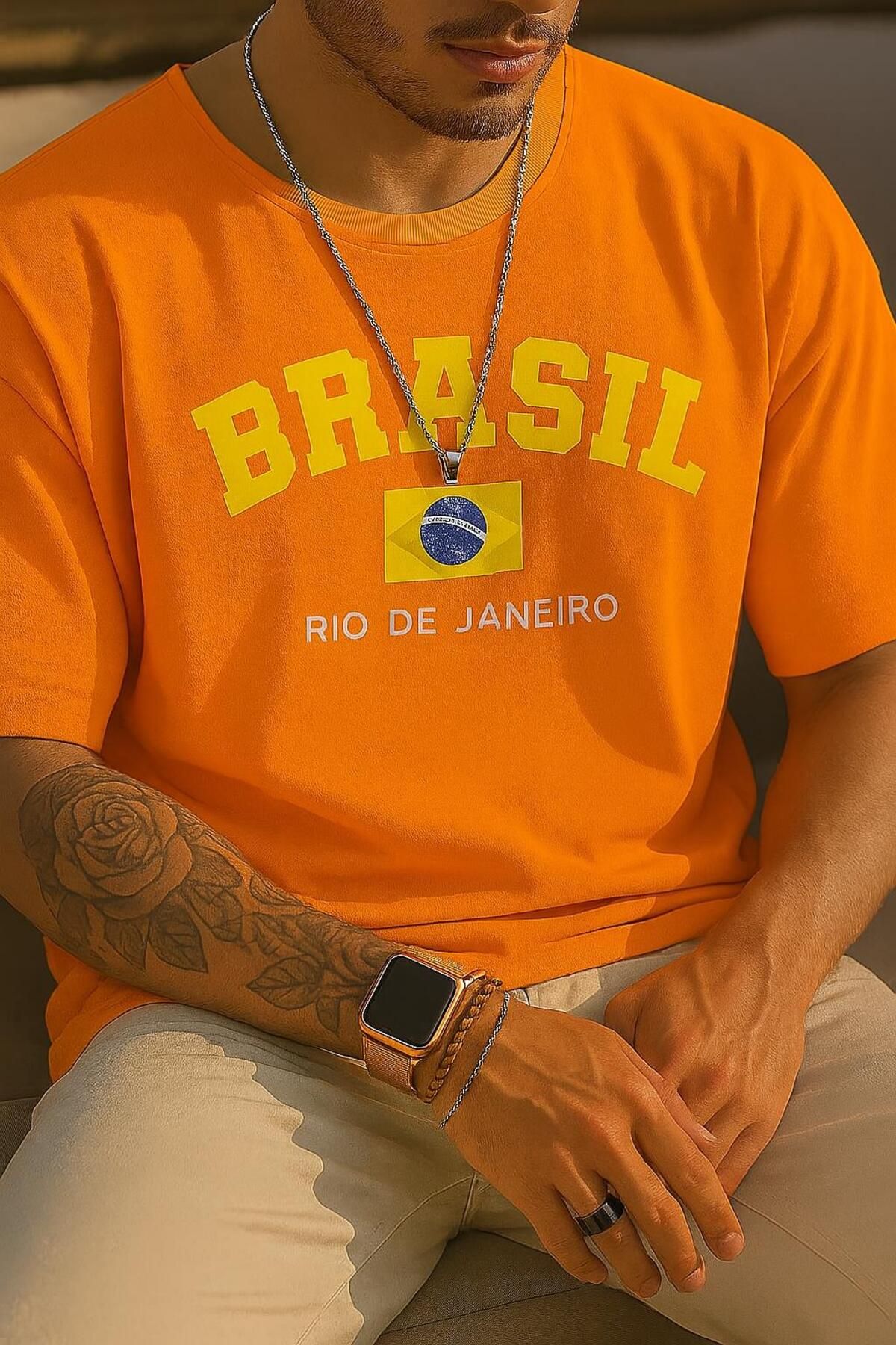 New Shine Brasil Brezilya Baskılı Oversize T-Shirt