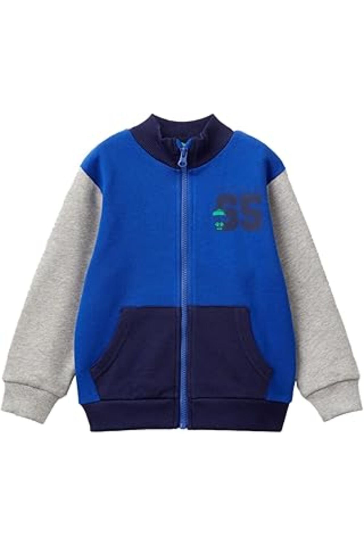 Mu Art Ahşap United Colors Of Logo Baskılı Cepli Fermuarlı Kapüşonlu Dik Yaka Sweatshirt Kapüşonlu Sweatshirt Er