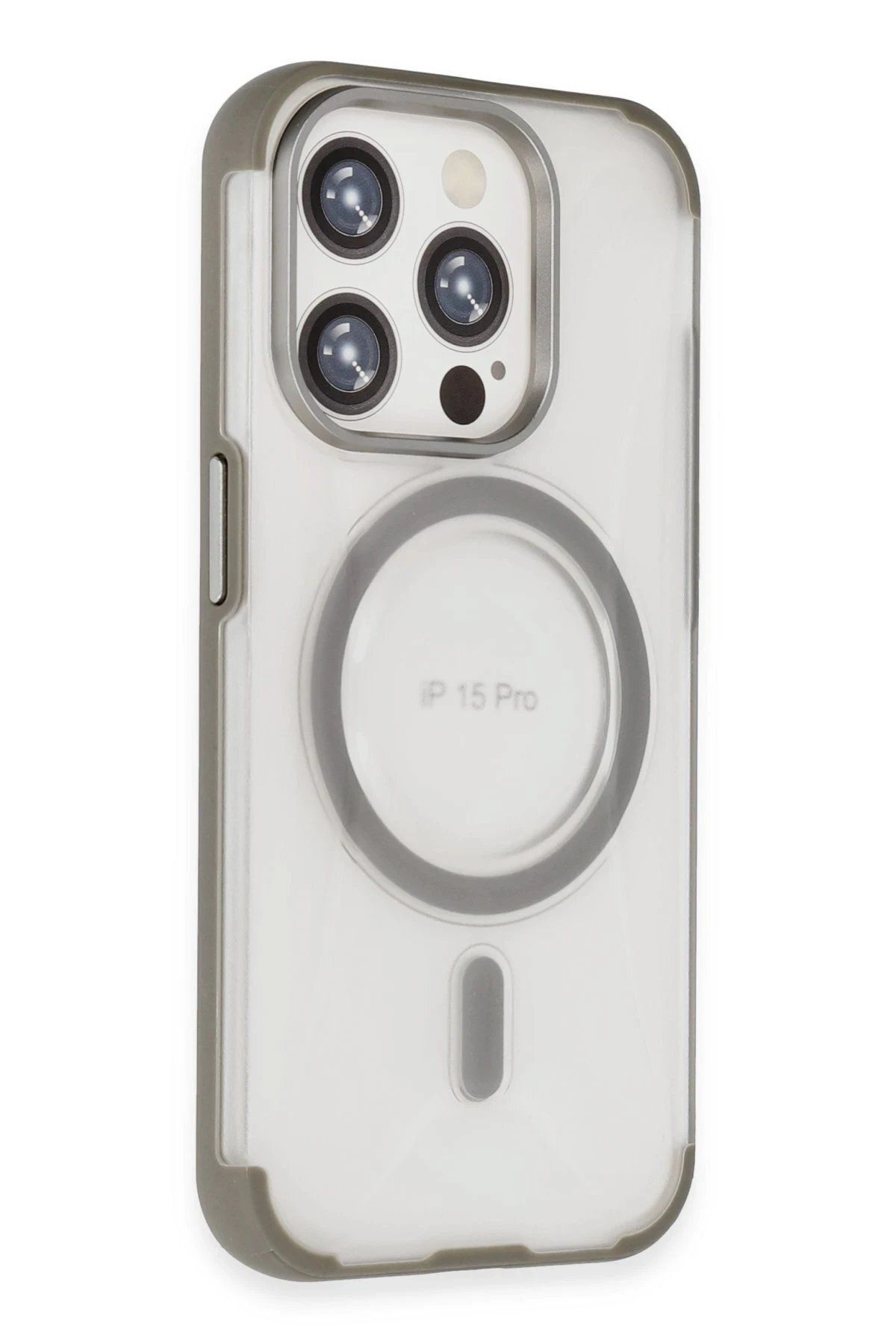 Toptan Bulurum iPhone 15 Pro Max Hilton Magsafe Kapak - Titan Gri