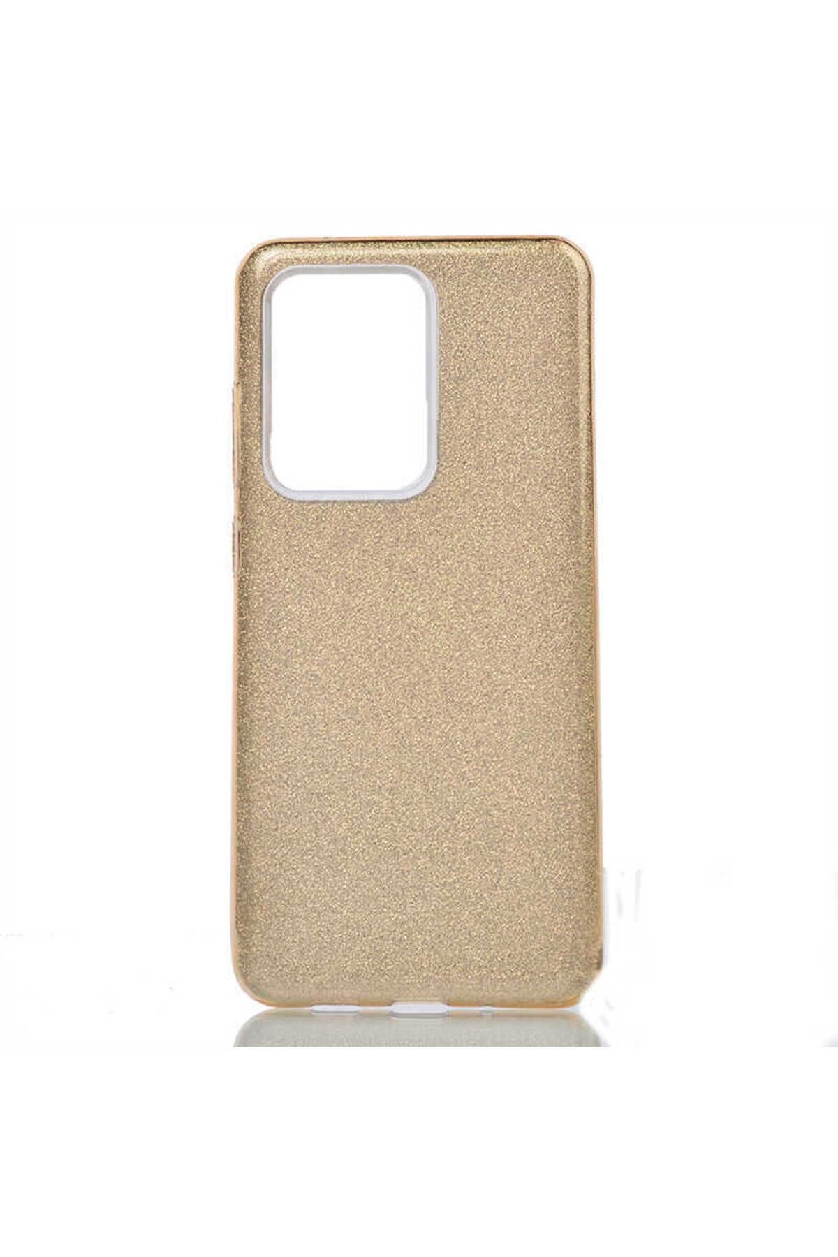 halkhouse Galaxy S20 Ultra Kılıf Renkli Simli Parlak Şık Sert Kadın Kapak Shining Silikon