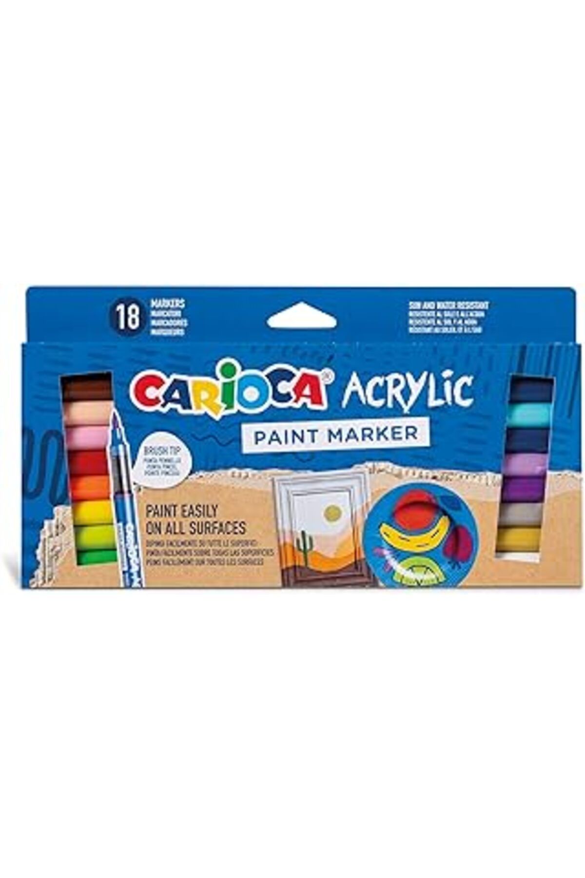 Qedii Carioca Akrilik Paint Marker Su Bazlı Fırça Uçlu 18'Li