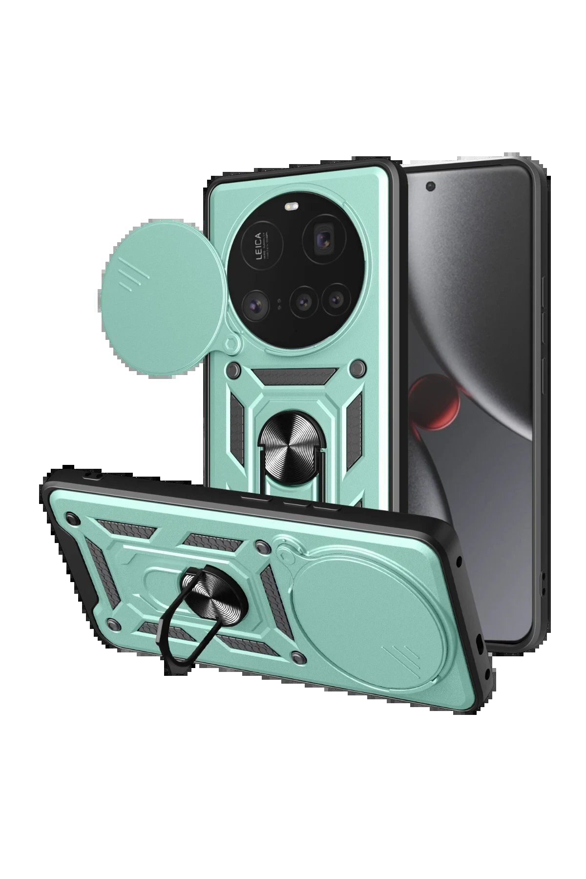 Toptan Bulurum Xiaomi Mi 15 Ultra Kılıf Pars Lens Yüzüklü Silikon - Yeşil