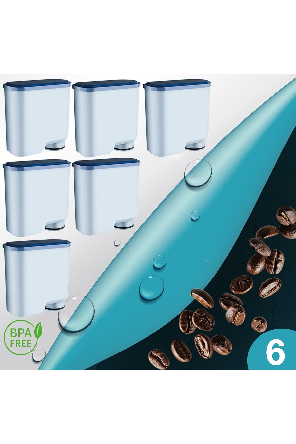 Shuii Pure Kafe Ph012 - Philips Saeco Aquaclean Için Kahve Makinesi Su Filtresi 6 Adet