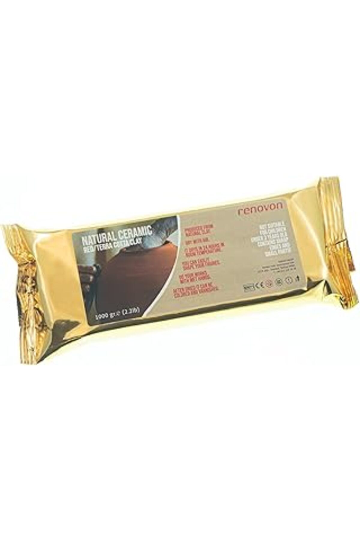 Mu Art Ahşap Renovon Seramik Kil Hamuru,kırmızı/terracotta 1000 Gr(1 KG) Fırınlamaya Gerek Olmayan Güzel Sanatl