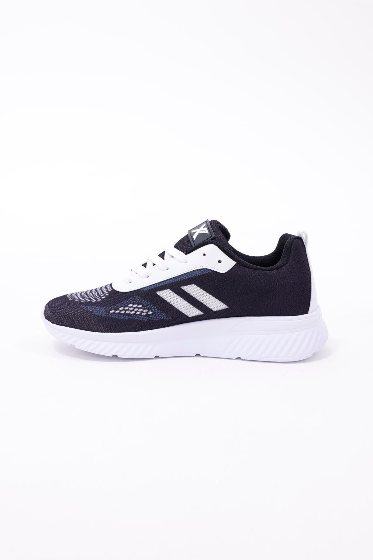 xson Dijital Baskılı Unisex Lacivert Sneaker - Beyaz Desenli Günlük Ayakkabı