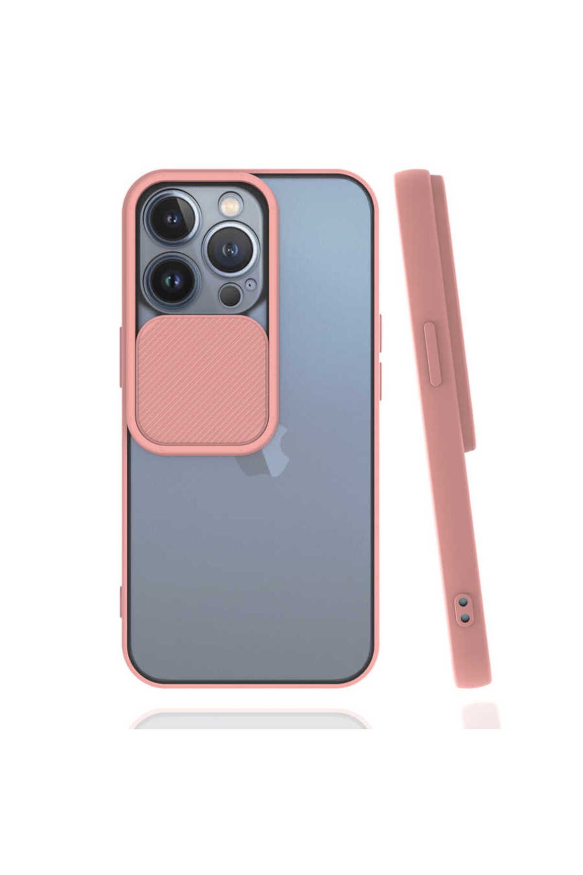halkhouse Apple iPhone 13 Pro Kılıf Kamera Korumalı Sürgülü Renkli Sert Esnek Silikon Lensi Kapak