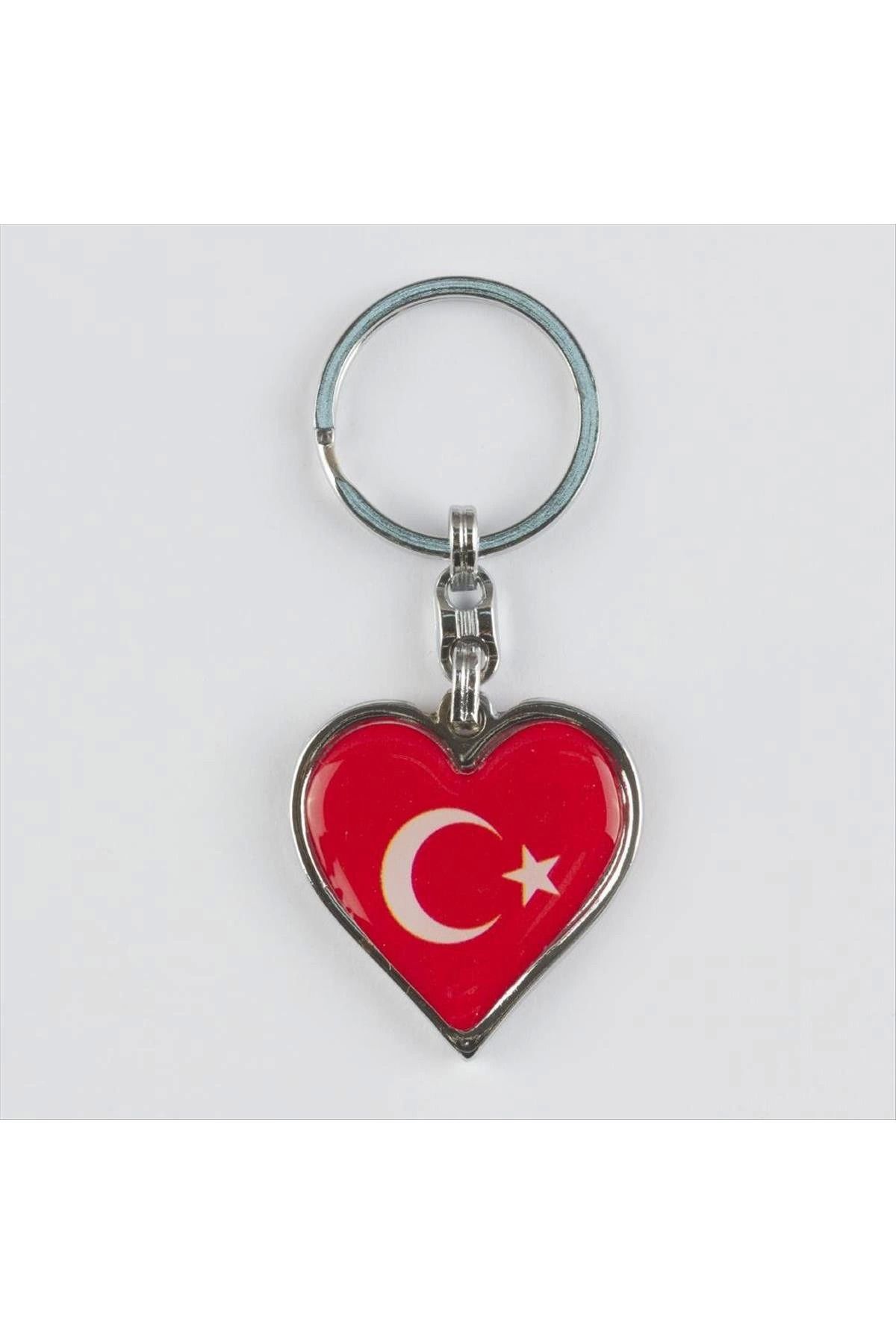 ÖYKÜ VE YİĞİT Ay Yıldız Kalp Figürlü Metal Anahtarlık