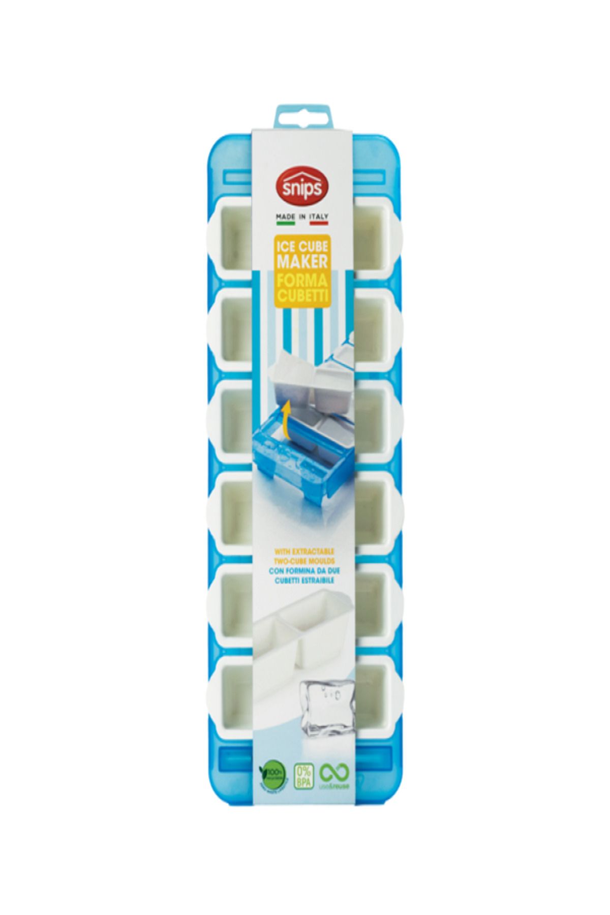 Snips-6-Grid BPA Free Plastic Easy-to-Use Lightweight Ice Cube Maker 3