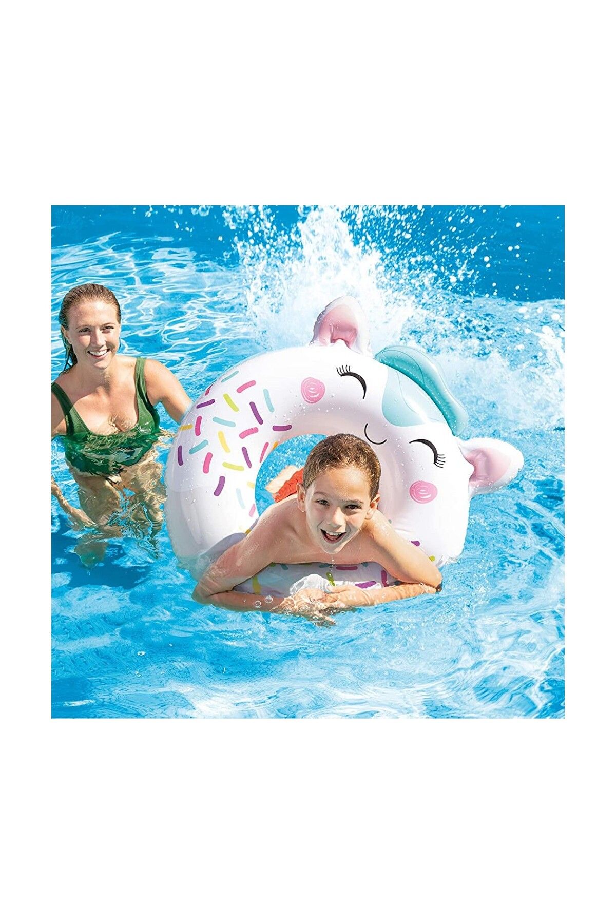 Intex 76 cm Hayvan Figürlü Şişme Yüzme Simidi – Cute Tube Animals Serisi –40 kg Kapasiteli