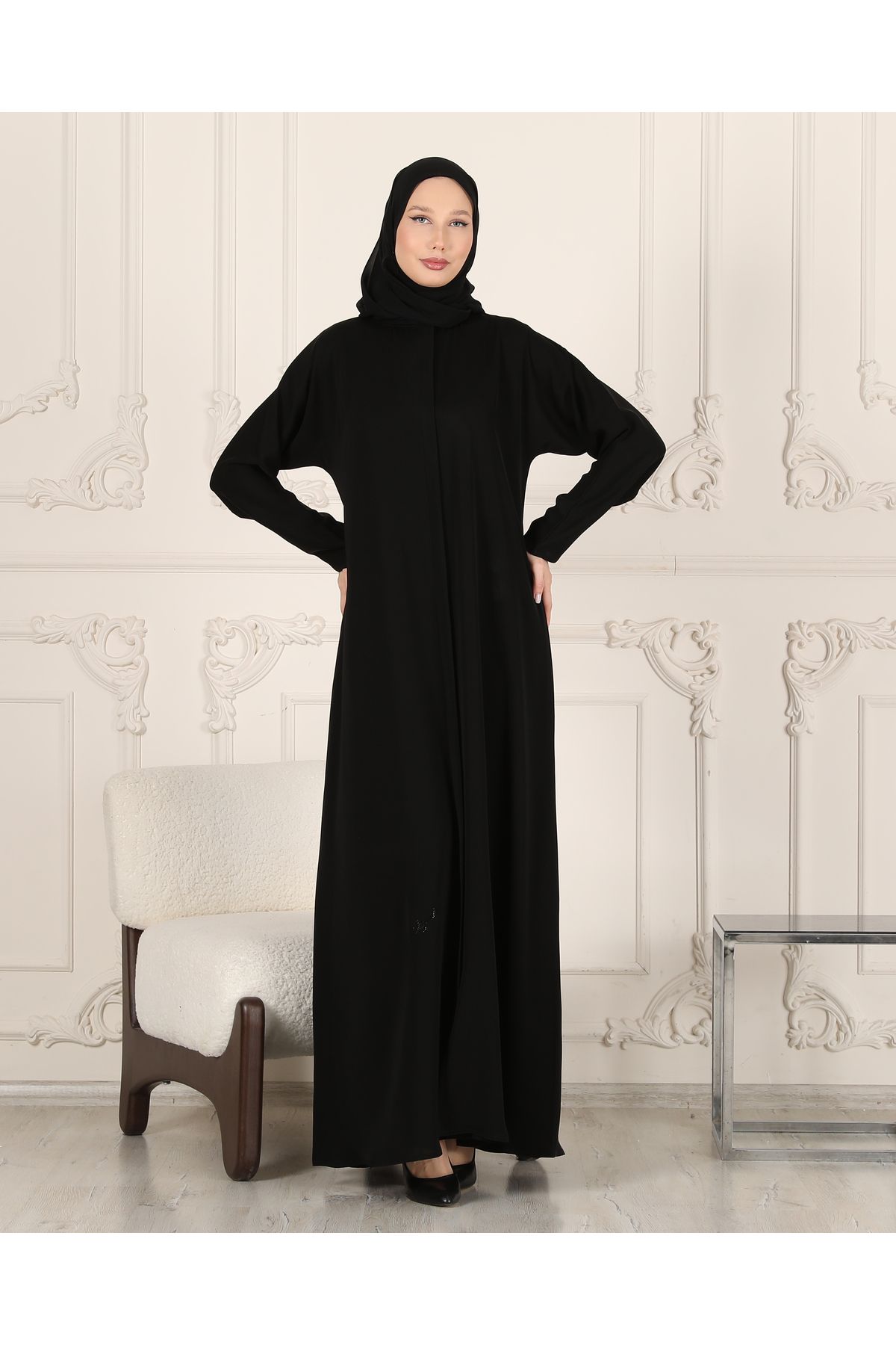 LEYALİ DUBAİ FERACE SADE FERMUARLI FERACE