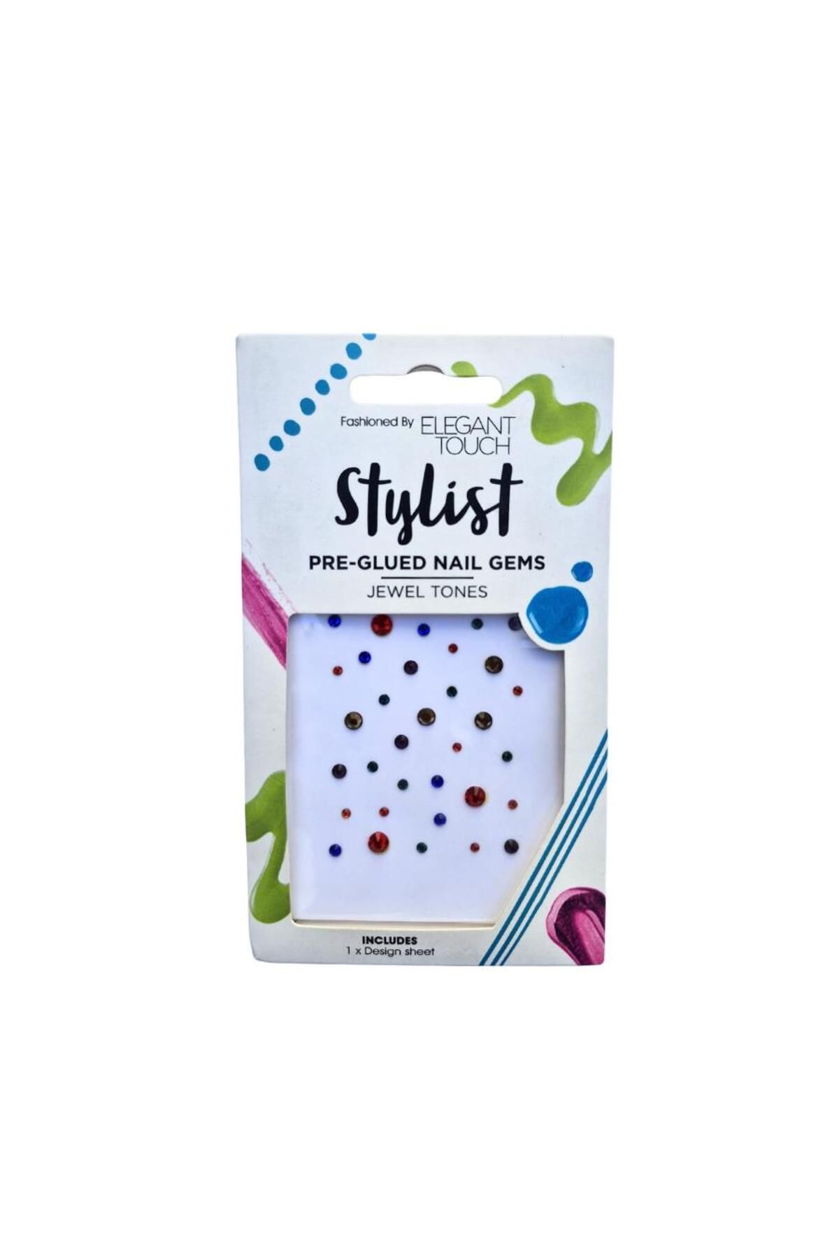 Elegant Touch Stylist Jewel Tones Hazır Yapışkanlı Tırnak Taşları – Renkli Kristal Renk