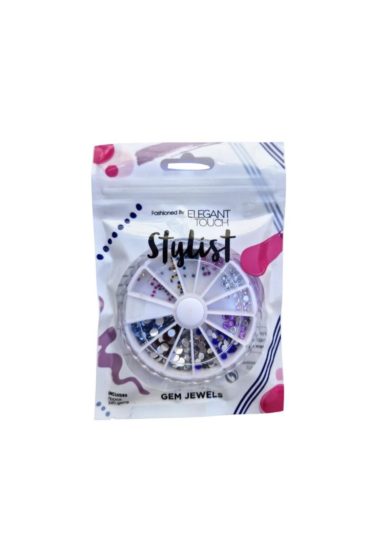 Elegant Touch Stylist Nail Art Taş Seti 12 Farklı Renk 240 Adet