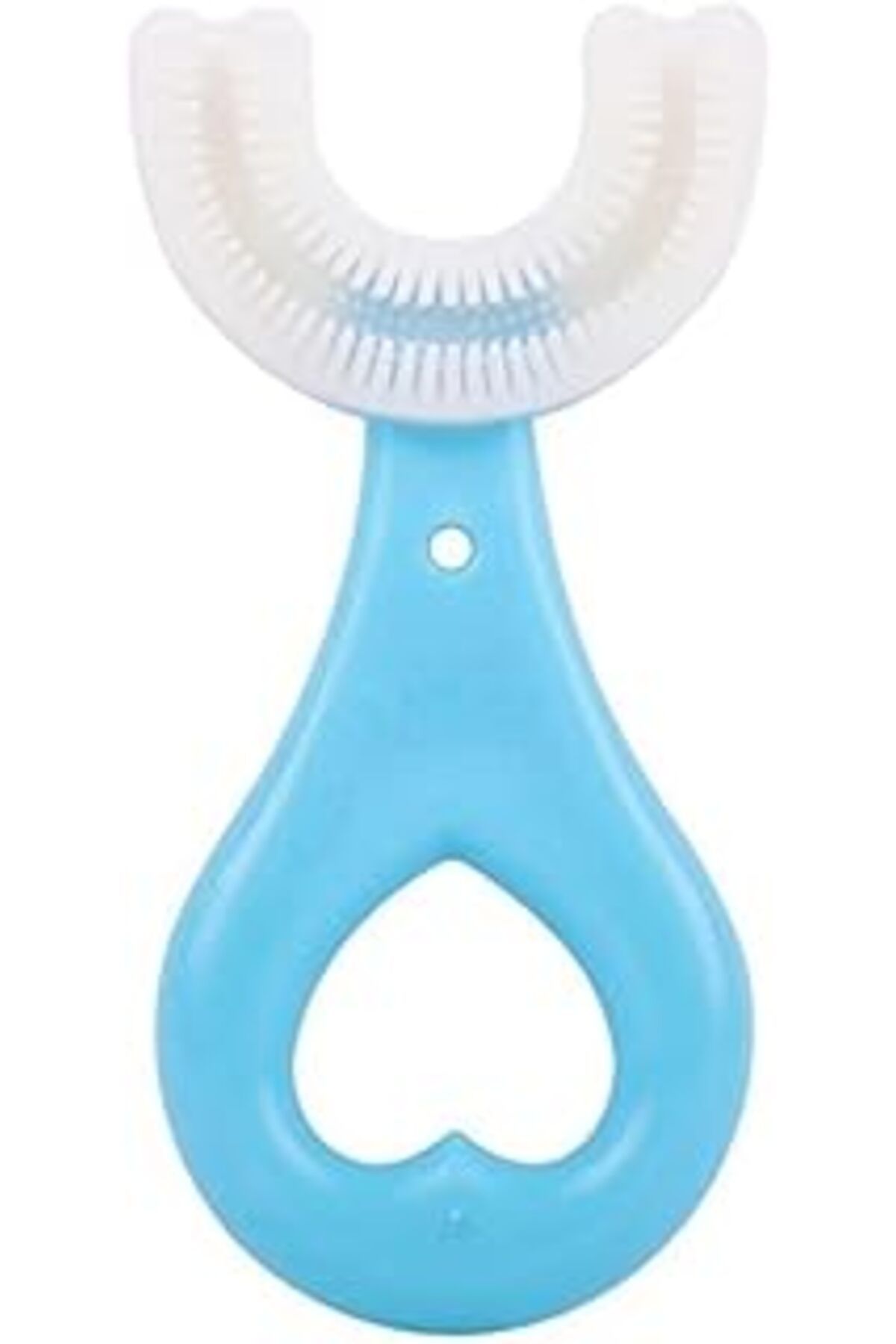 Pazarcan Silikon Bebek Diş Fırçası, U Şekilli Tasarım, 2-6 Yaş, 9 Cm, Mavi