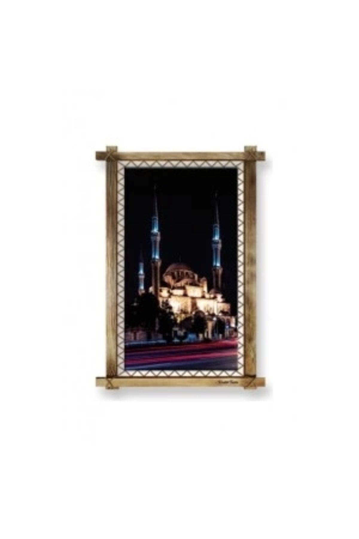 STOREMAX Kanvas Camii Led Işıklı Rustik Tablo