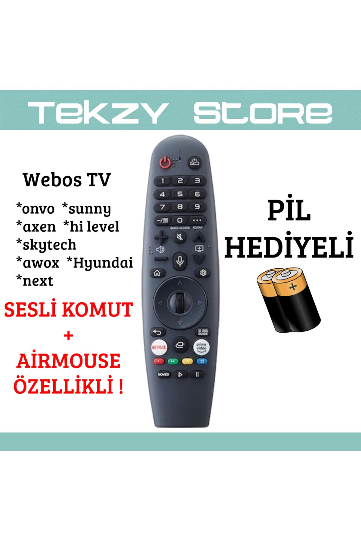 Suntel WebOs Uyumlu Sesli komut özellikli akıllı kumanda - Geniş TV marka uyumu