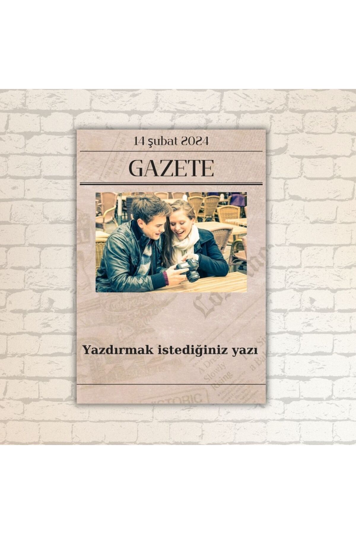 Elioure Kişiye Özel Retro Gazete Manşet Poster 29x42 cm, şık ve özgün dekorasyon.