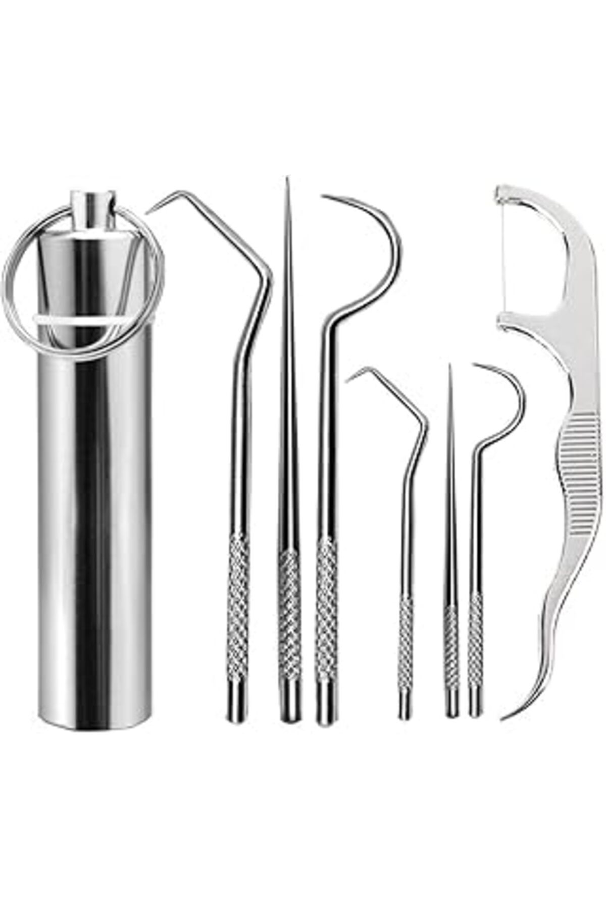 Pazarcan Outdoor Outlet 7 Parça Paslanmaz Çelik Ağız Diş Tartar Sökücü Temizlik Bakım Seti