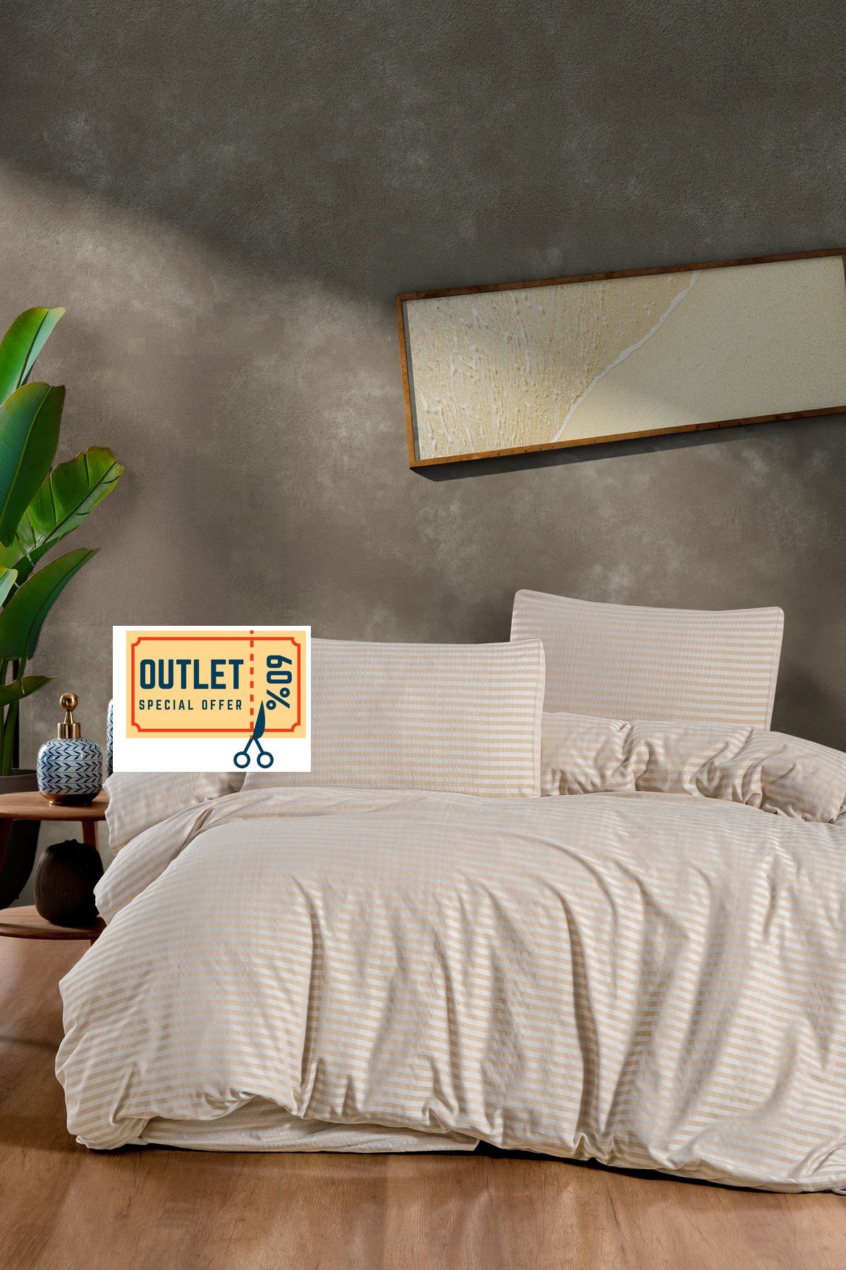 MyStory Home Çift Kişilik Sadece Nevresim Krem Saten Outlet (HATALI)