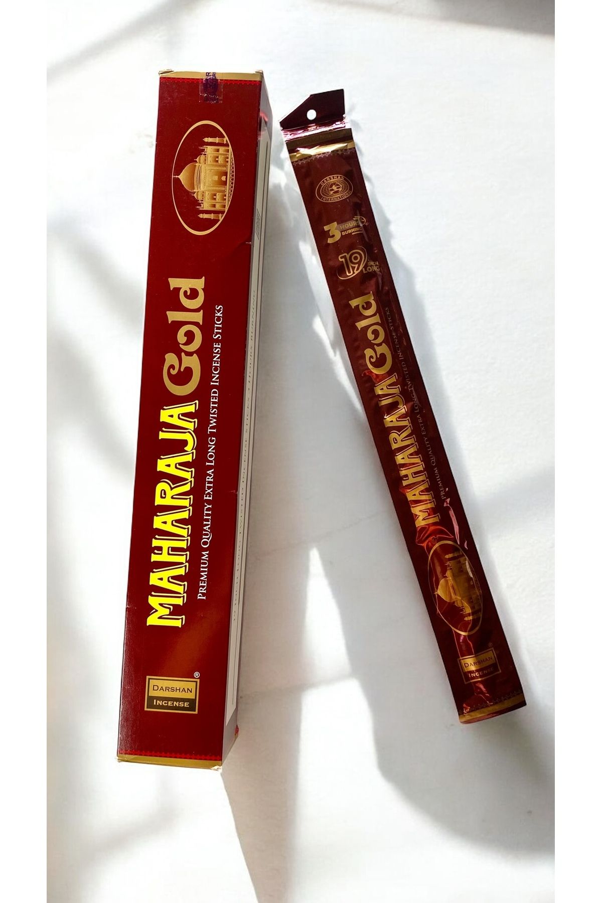 NAHAMİS TRADE Dış Mekan Tütsüsü 48 cm Maharaja Gold 4.5 Saat Süre 3 Stick Darshan İntence Marka 0.5 kalınlık