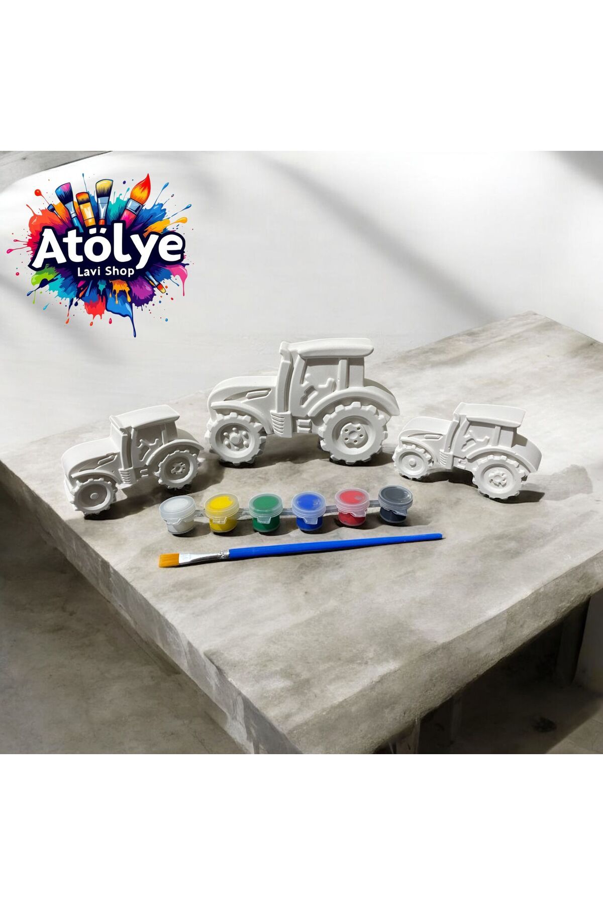 Atölye Lavi Shop TRAKTÖR 3 PARÇA ANNE ÇOCUK ETKİNLİK SETİ