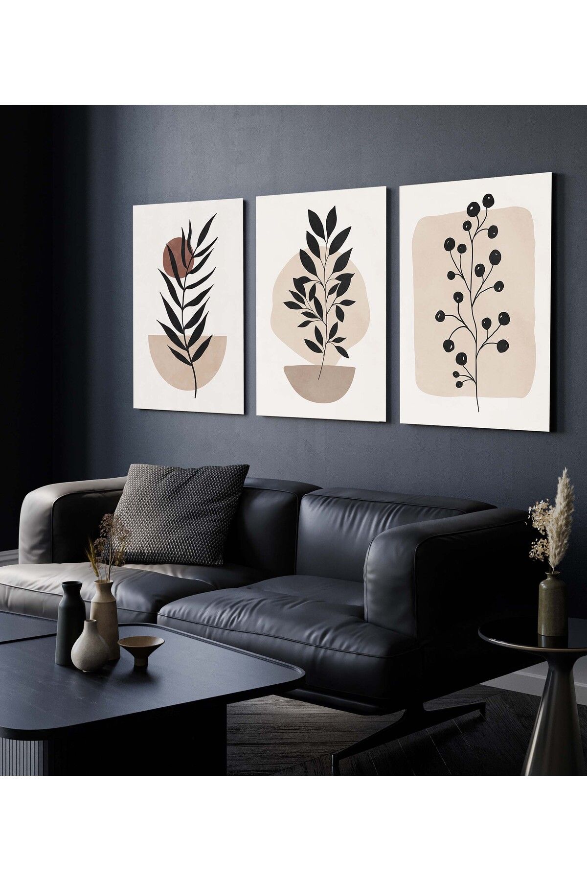 Hagen Duvar Tablosu Çerçeve Görünümlü 3 lü Tablo Modern Tablo Mutfak Tabloları Bohem Tablo Premium Kalite