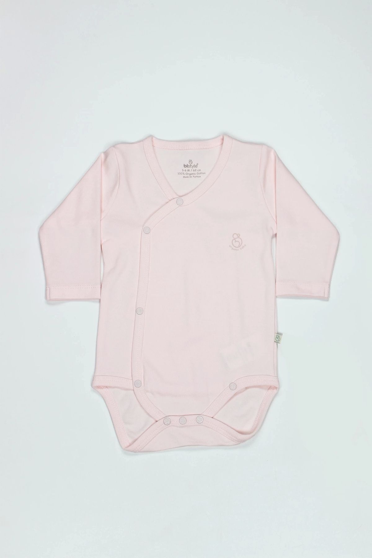 Akm Life Organik Natural Basic Style Kruvaze Uzun Kol Body Bs17102 Pembe