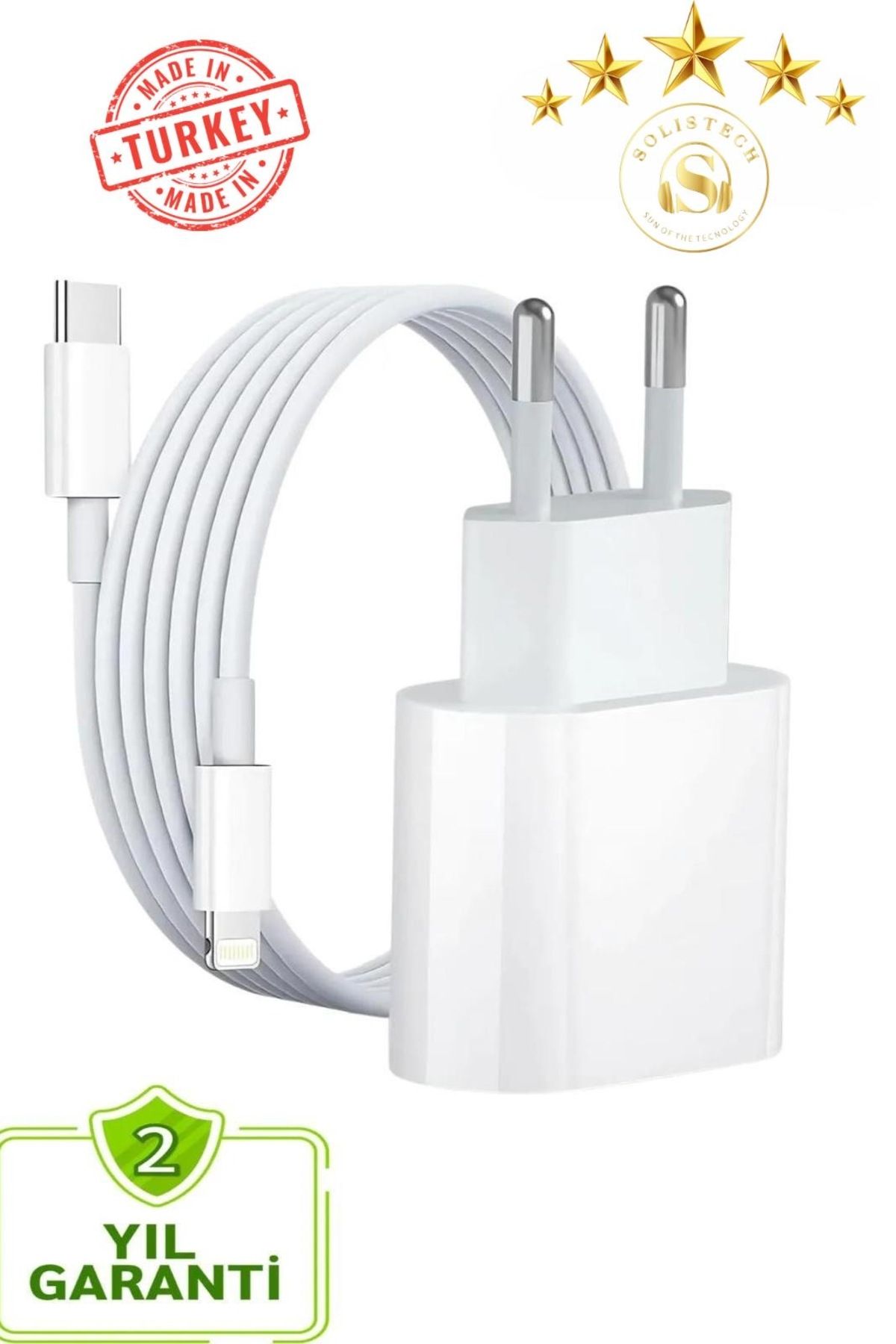 Solistech Sun Of The Tecnology ıphone tüm serilerle uyumlu hızlı şarj seti adaptör kablo 5 6 7 8 9 10 11 12 13 14 PRO MAX destekli