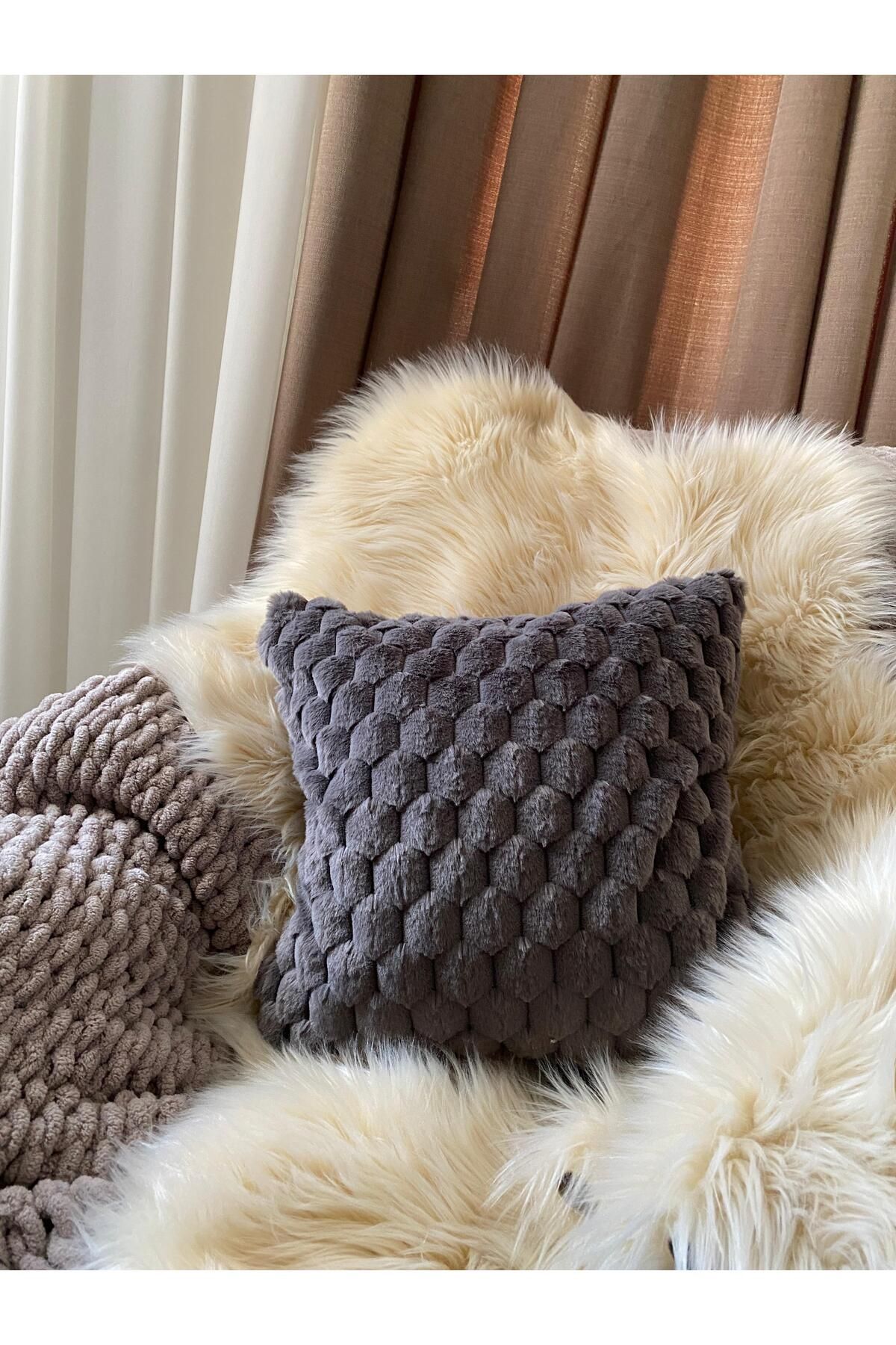 MERİLORA Peluş 2'li Kırlent Kılıfı
