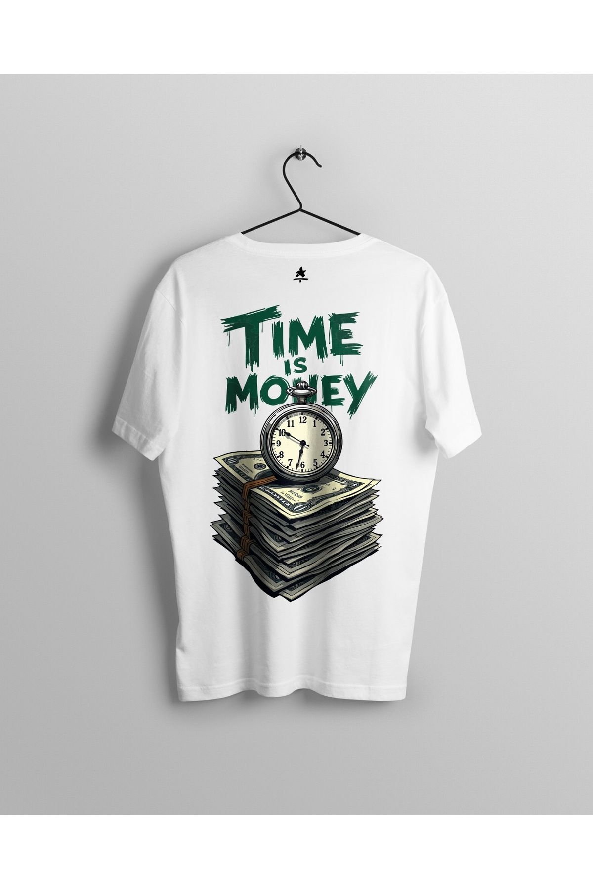 Ct Erkek Oversize Baskılı T-Shirt - Money is Time