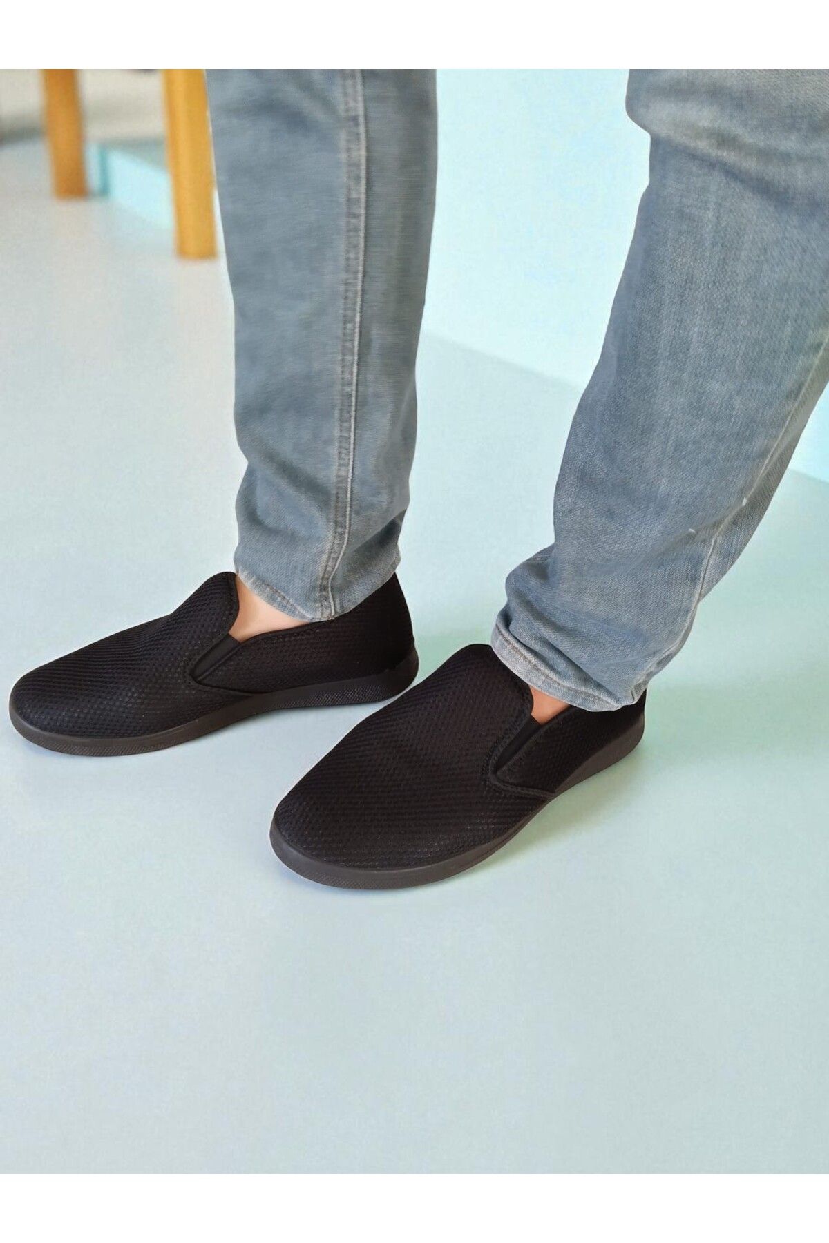HIZIR SHOES Erkek Triko Siyah Günlük Ayakkabı