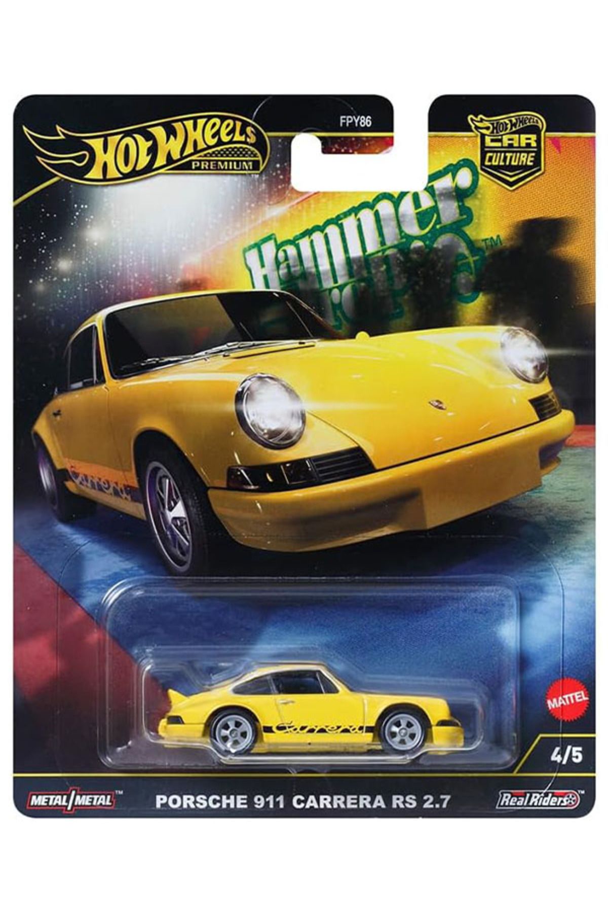 HOT WHEELS Premium Car Culture - Porsche 911 Carrera RS 2.7 - Sarı (1/64)