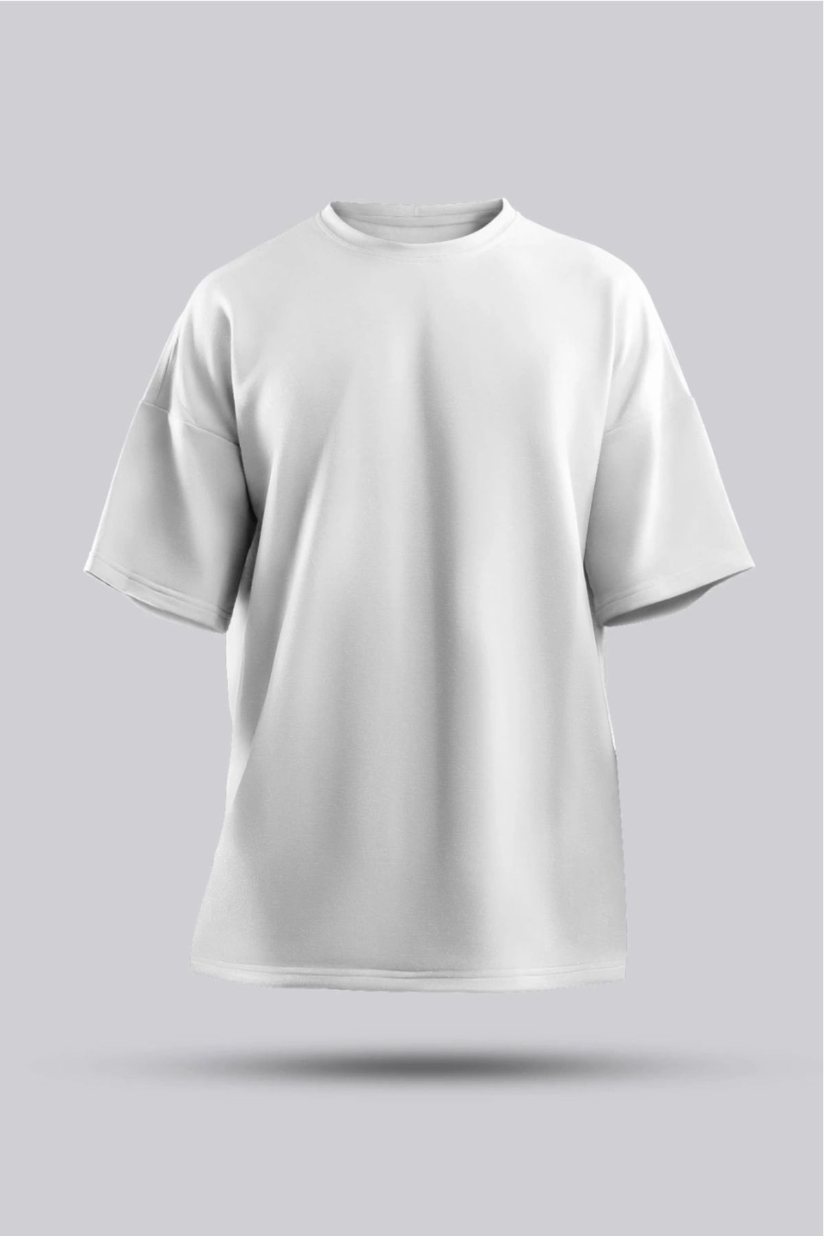 Beshora Bisiklet Yaka %100 Pamuk Oversize T-shirt