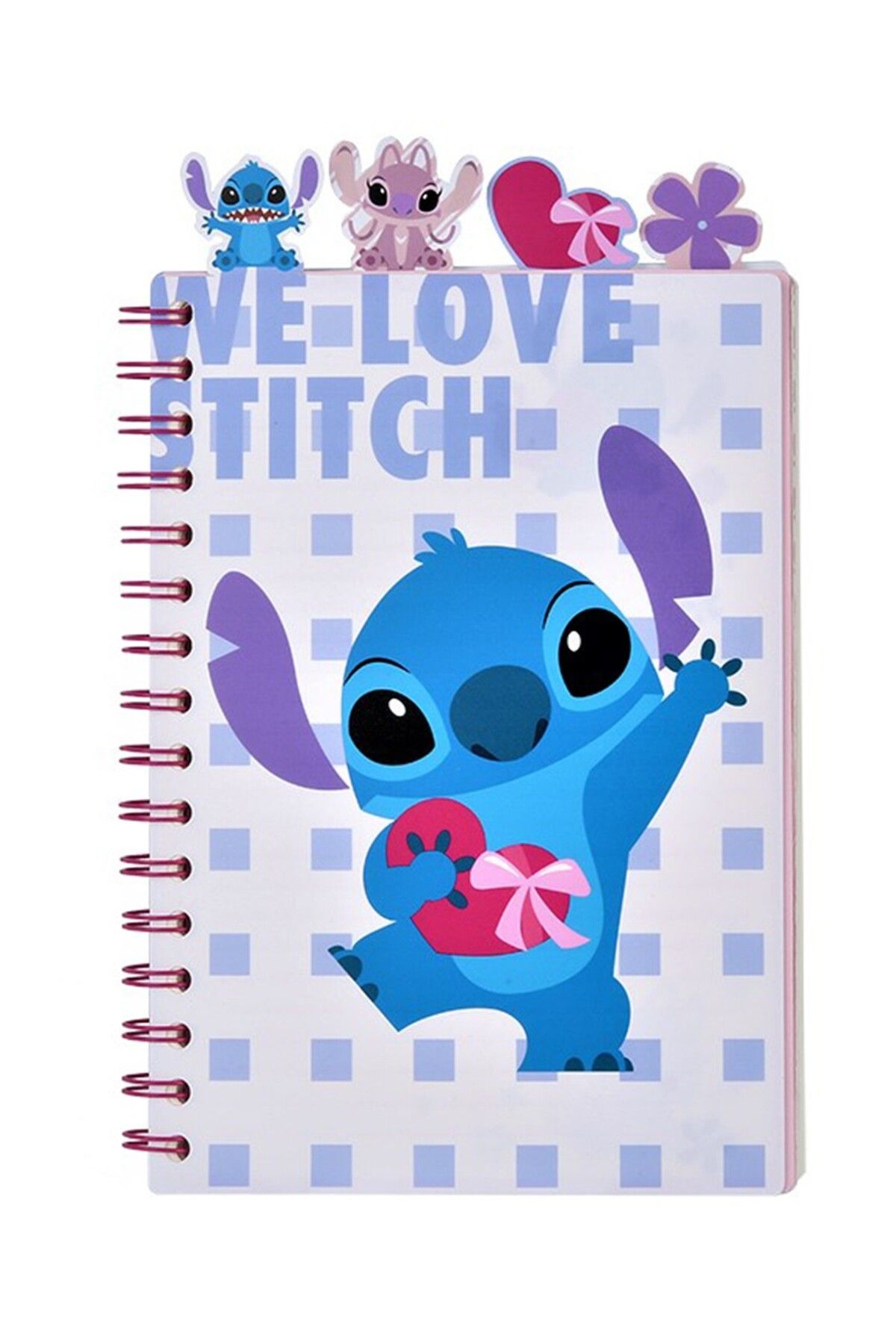 Miniso Disney Lisanslı Stitch&Angel A5 Ayraçlı Telli Not Defteri