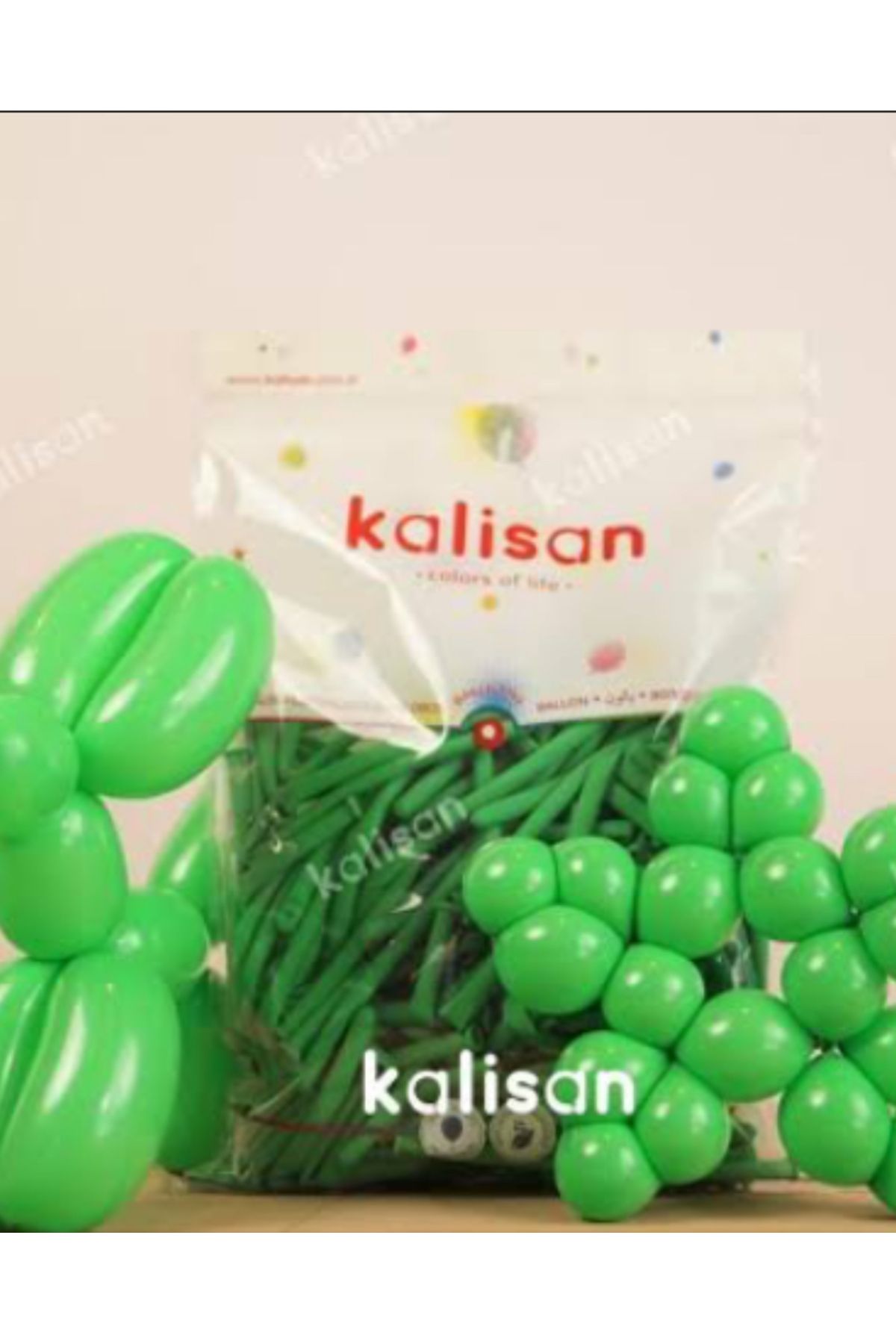 Çemrek Süs Parti Kalisan Sosis Balon Düz Renk 100 lü Yeşil