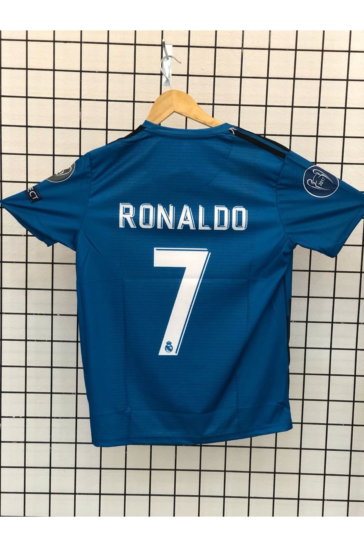 Candy Star Ronaldo Cr7 mor-turkuaz-kırmızı-siyah yetişkin Futbol Forması kısa kol AG-4