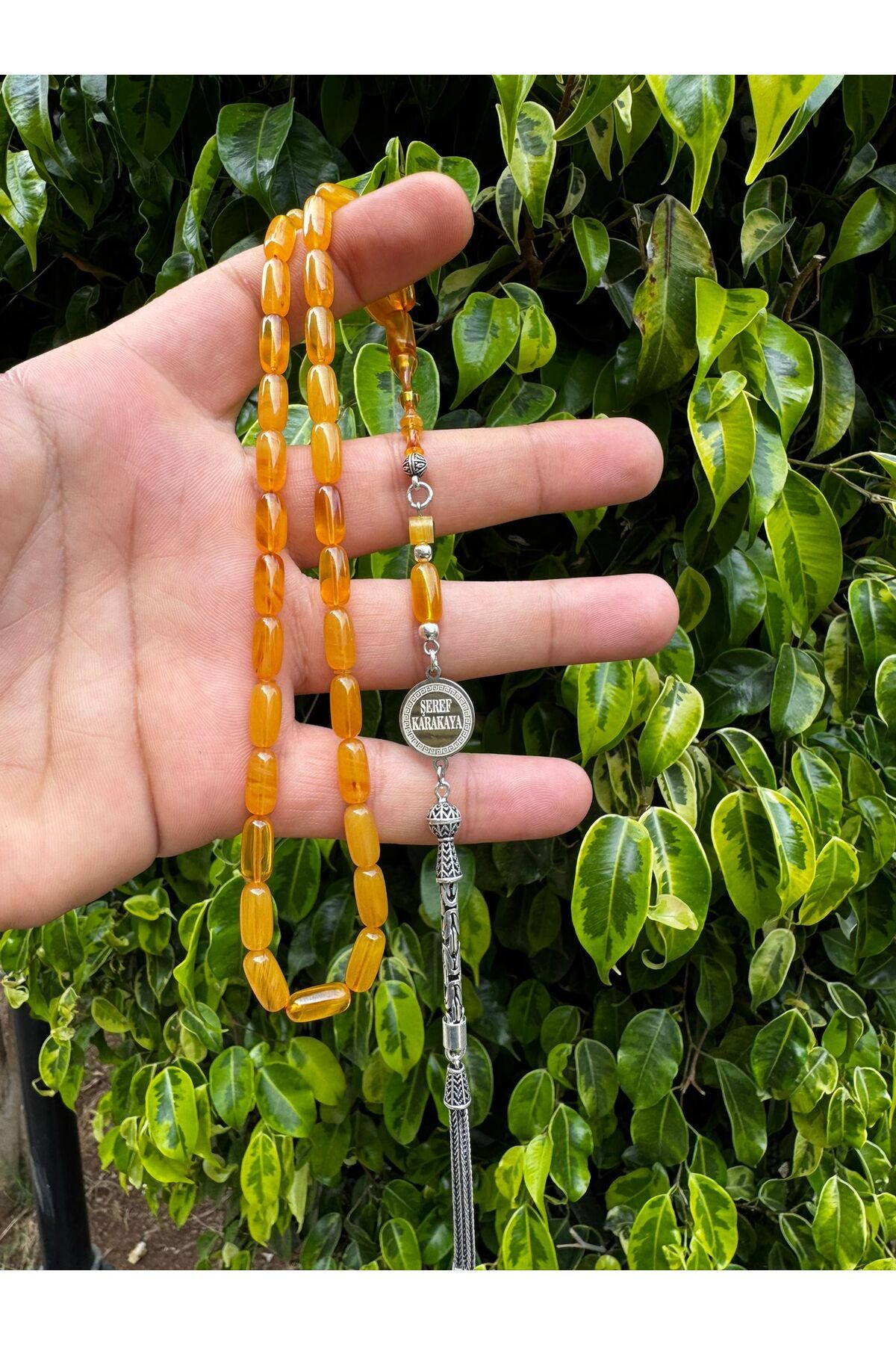 tekişcollection sıkma kehribarı kişiye özel tasarım kadife kutu kişiye özel isimli tespih