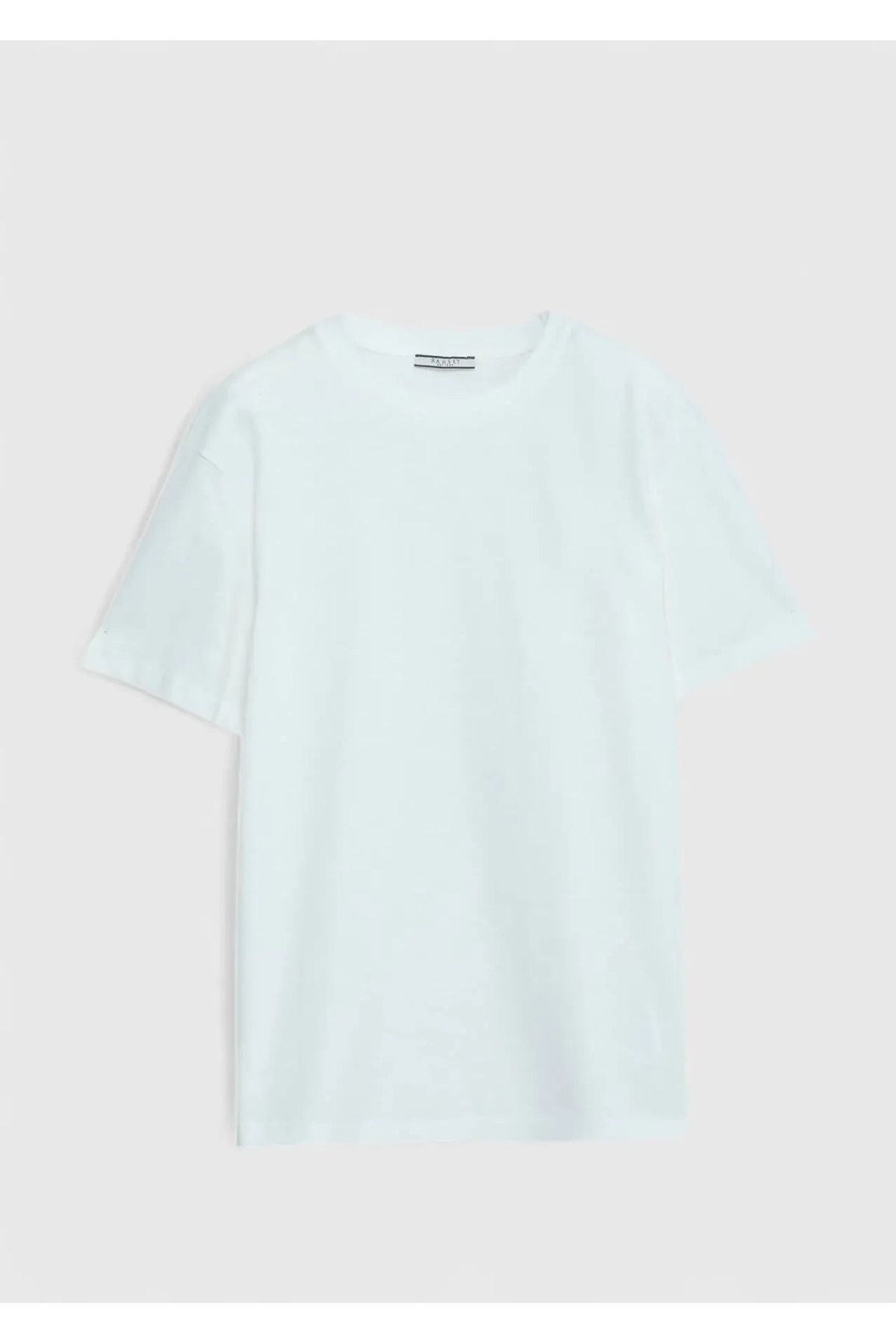 Ramsey Ekru Bisiklet Yaka %100 Pamuk T-Shirt